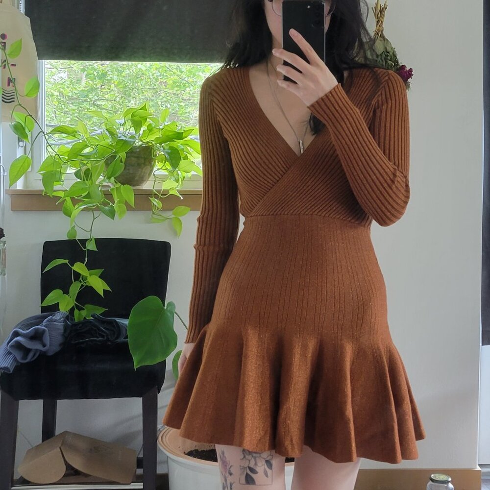 Lea & Viola Brown Sparkle Dress